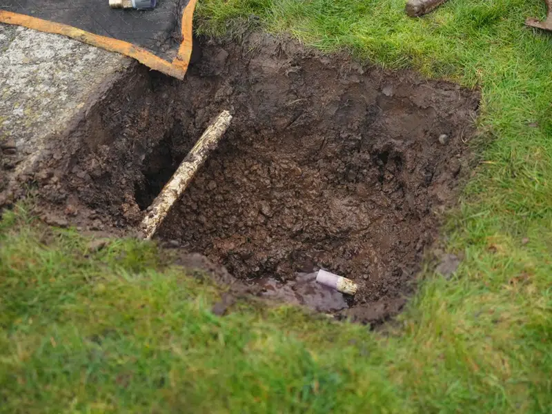 Outdoor water line repair inside ground access box for hoover street area in Hoover Street Area, Stanton shown from a different service angle