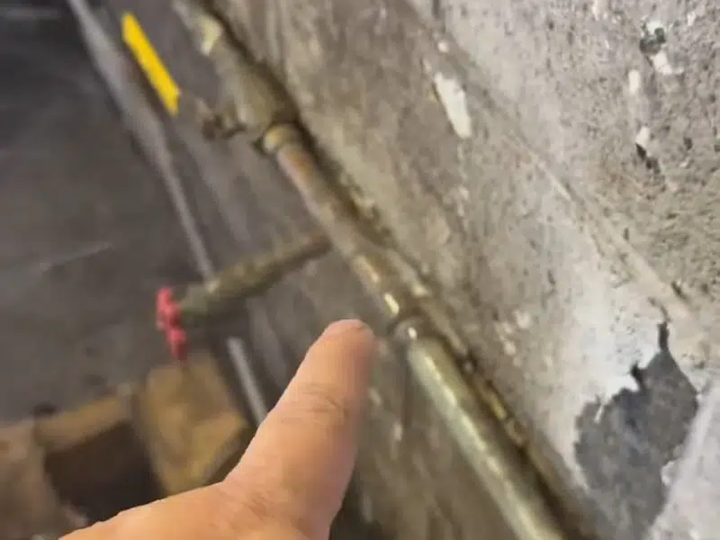 Exposed copper and pvc water line repair in utility area for water line repair replacement in Stanton